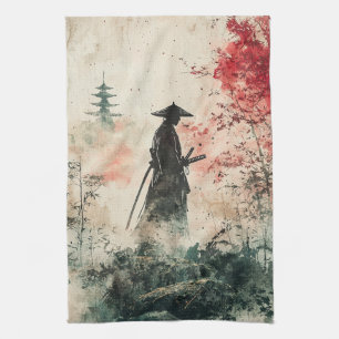 Silent Samurai Crimson Forest (1) Tea Towel