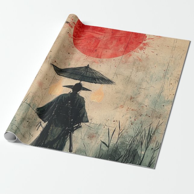 Silent Samurai Crimson Forest (2) Wrapping Paper (Unrolled)