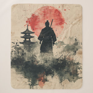 Silent Samurai Crimson Forest (3) Sherpa Blanket