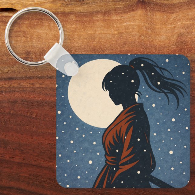Silent Samurai – The Feminine Shadow: Snowfall Key Ring (Front)