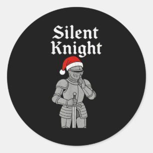 Silent Santa Knight Christmas Holiday Xmas Theme M Classic Round Sticker