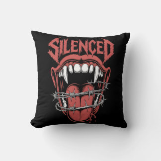 Silent Scream Mouth Illustration Cushion