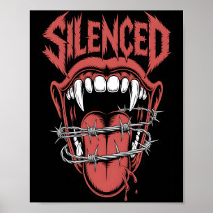 Silent Scream Mouth Illustration Poster