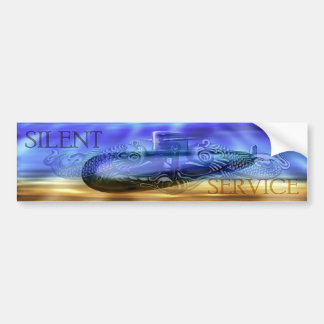 Silent Service w/Sub & Qual Dolphins BumperSticker Bumper Sticker