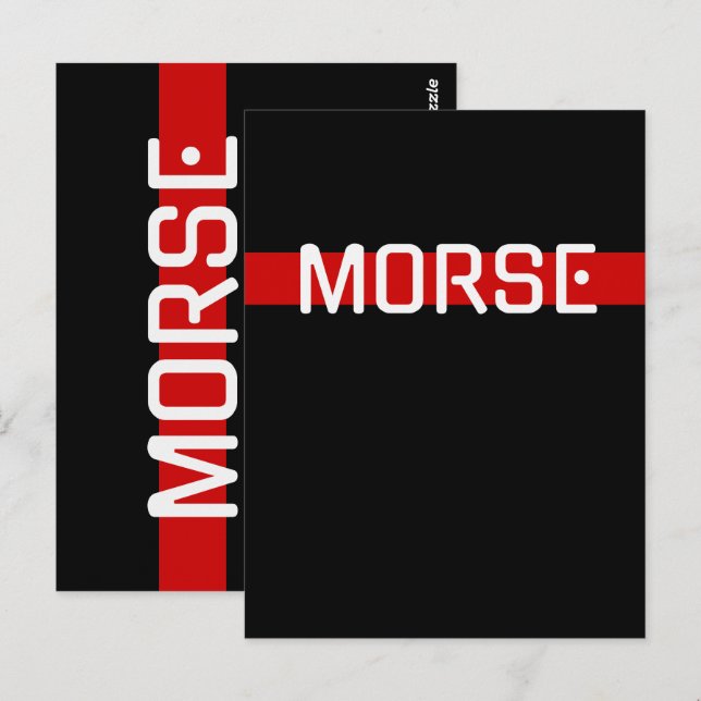 Silent Signal Morse Code Red Line Design Postcard (Front/Back)
