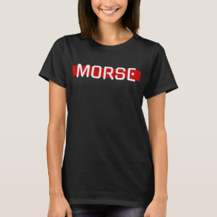 Silent Signal Morse Code Red Line Design T-Shirt