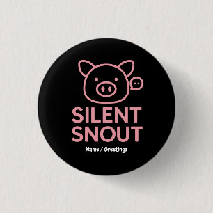 Silent Snout Cute Minimal Pink Pig Design Kawaii A 3 Cm Round Badge