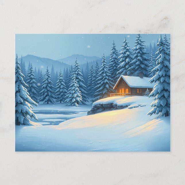Silent Snow  Holiday Postcard (Front)