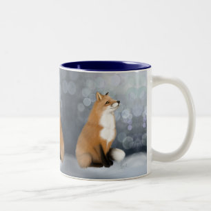 Silent Snowfall Fox Two-Tone Coffee Mug
