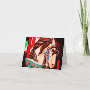 Silent Steed Carousel Horse Blank Note Card