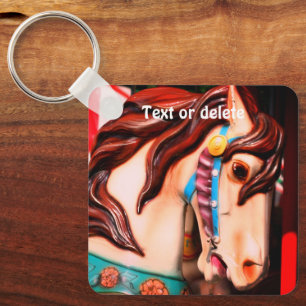 Silent Steed Carousel Horse Personalized Key Ring