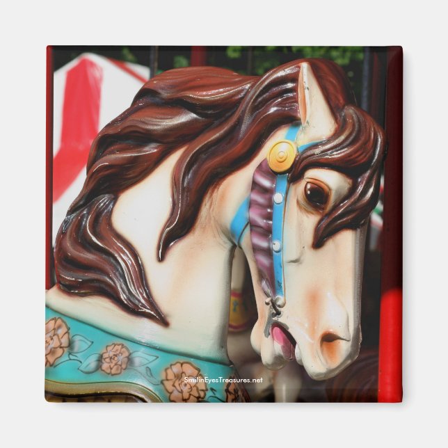 Silent Steed Carousel Horse Photography Magnet (Front)