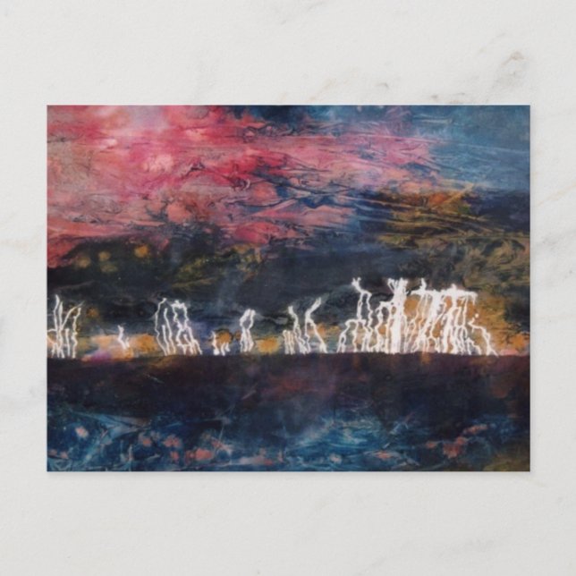 "Silent Thunder" Abstract Design Postcard (Front)