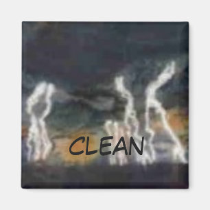 "Silent Thunder" Abstract Dishwasher Status Magnet