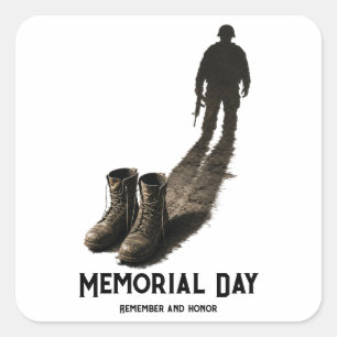 Silent Valour – Memorial Day Tribute Soldier Shado Square Sticker