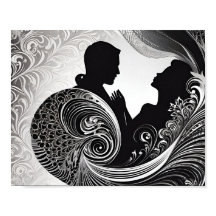 Silent Vow: Black & White Silhouette Love Story