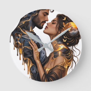 silent wall clock couple decor