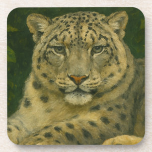 Silent Watcher – Snow Leopard in Forest Light Coaster