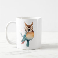 Silent Watcher: Whimsical Owl in Soft Tones