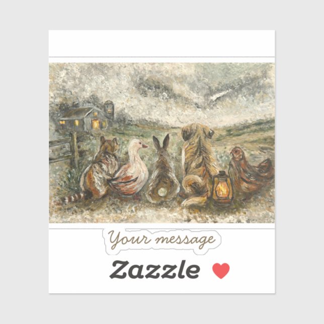 Silent Watching Whimsical Farmhouse Animals  (Sheet)