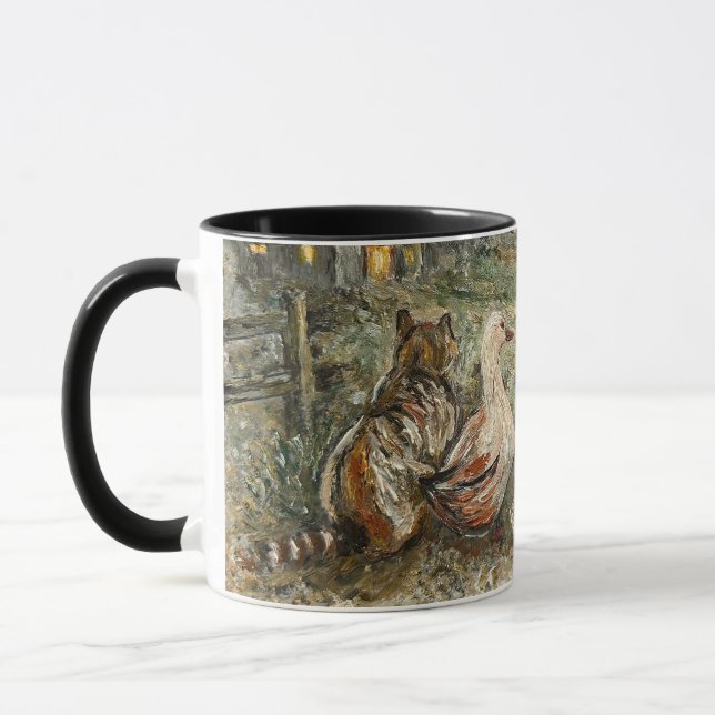 Silent Watching Whimsical Farmhouse Animals  Mug (Left)