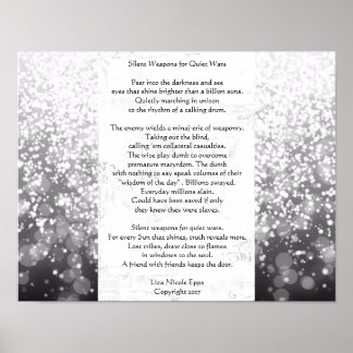 Silent Weapons for Quiet Wars. Poem by Liza Nicole Poster