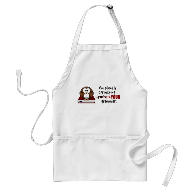 Silently Correcting Your Grammar Sarcastic Owl Standard Apron (Front)