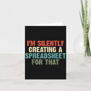 Silently Creating A Spreadsheet For That Office Card