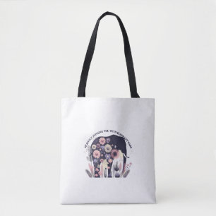 Silently Judging Elephant Floral Art Tote Bag