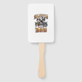 Silently Judging You Vintage Cat Graphic T-Shirt_1 Hand Fan