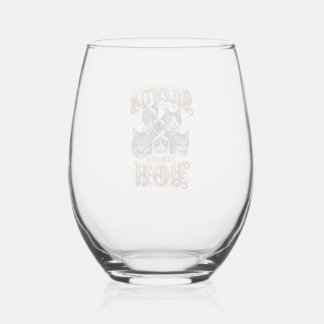 Silently Judging You Vintage Cat Graphic T-Shirt_1 Stemless Wine Glass