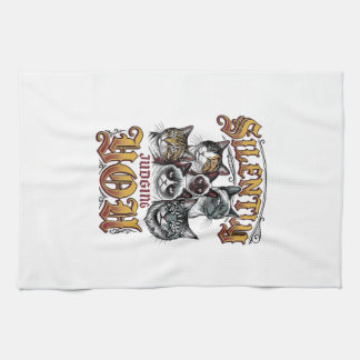 Silently Judging You Vintage Cat Graphic T-Shirt_1 Tea Towel
