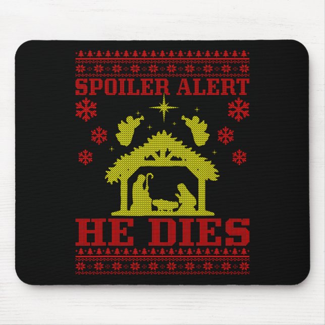 Siler-alert He Christmas Ugly Sweater Nativity  Mouse Mat (Front)