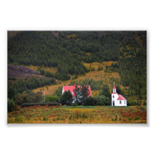 Silfrastadakirkja Church in Iceland Photo Print