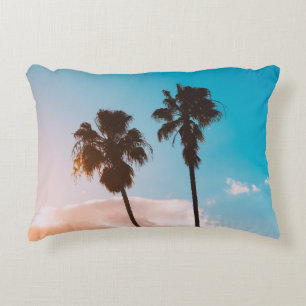Silhoette of palm tree decorative cushion