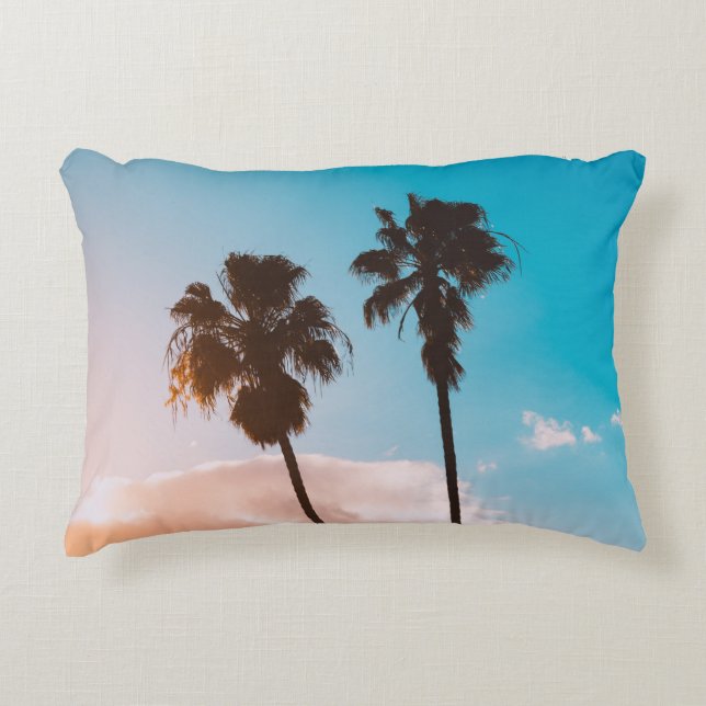 Silhoette of palm tree decorative cushion (Front)