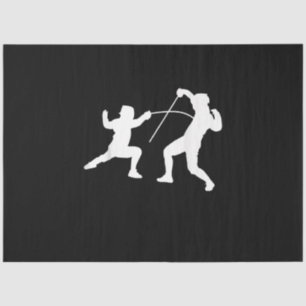 Silhouette American Fencing Fencer Swordsman Fight Tissue Paper