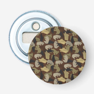 Silhouette Animal Camouflage Brown Bottle Opener