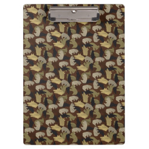 Silhouette Animal Camouflage Brown Clipboard
