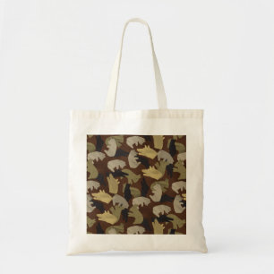 Silhouette Animal Camouflage Brown Tote Bag