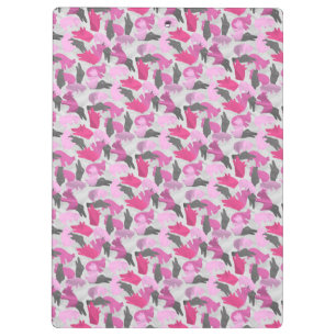 Silhouette Animal Camouflage Pink Clipboard