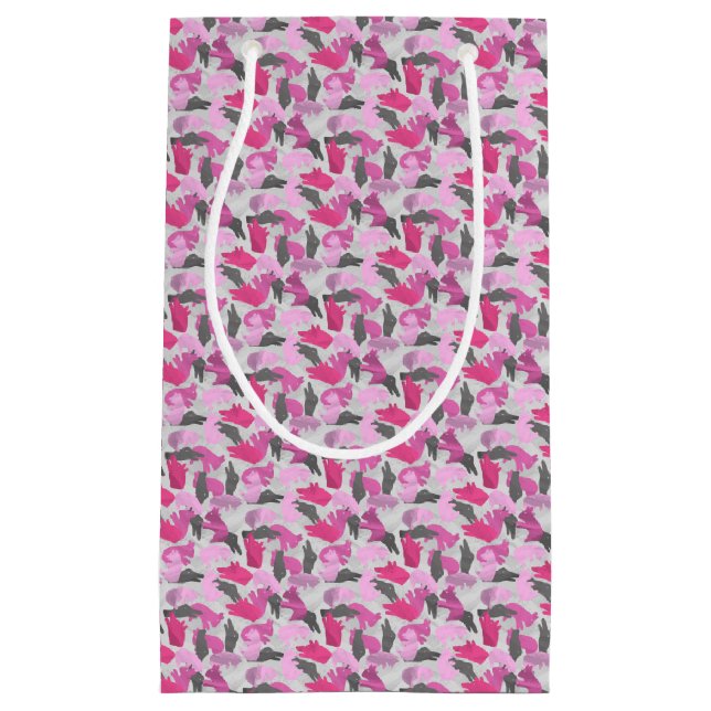 Silhouette Animal Camouflage Pink Small Gift Bag (Front)