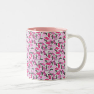 Silhouette Animal Camouflage Pink Two-Tone Coffee Mug