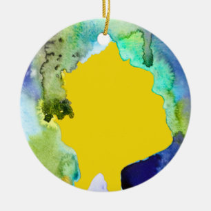 Silhouette art abstract watercolor ceramic tree decoration