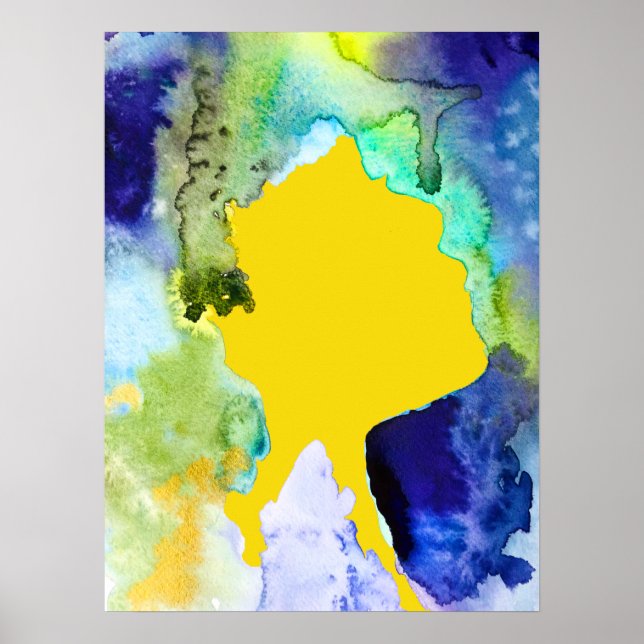 Silhouette art abstract watercolor poster (Front)