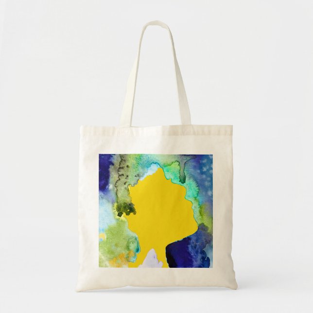 Silhouette art abstract watercolor tote bag (Front)