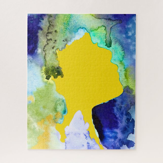 Silhouette art watercolor abstract jigsaw puzzle (Vertical)