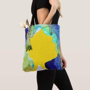 Silhouette art watercolor abstract tote bag