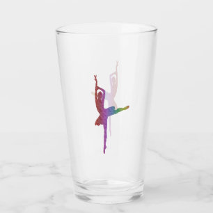 Silhouette Ballerina Glass   Elegant Ballet Dance 