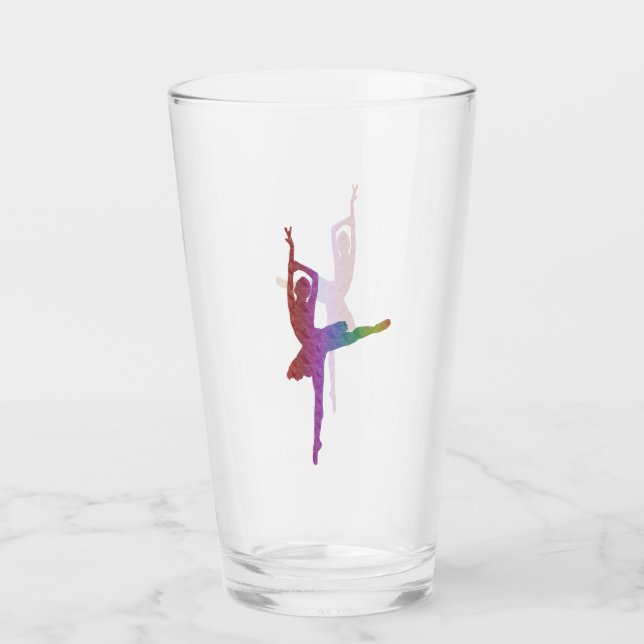 Silhouette Ballerina Glass | Elegant Ballet Dance  (Front)